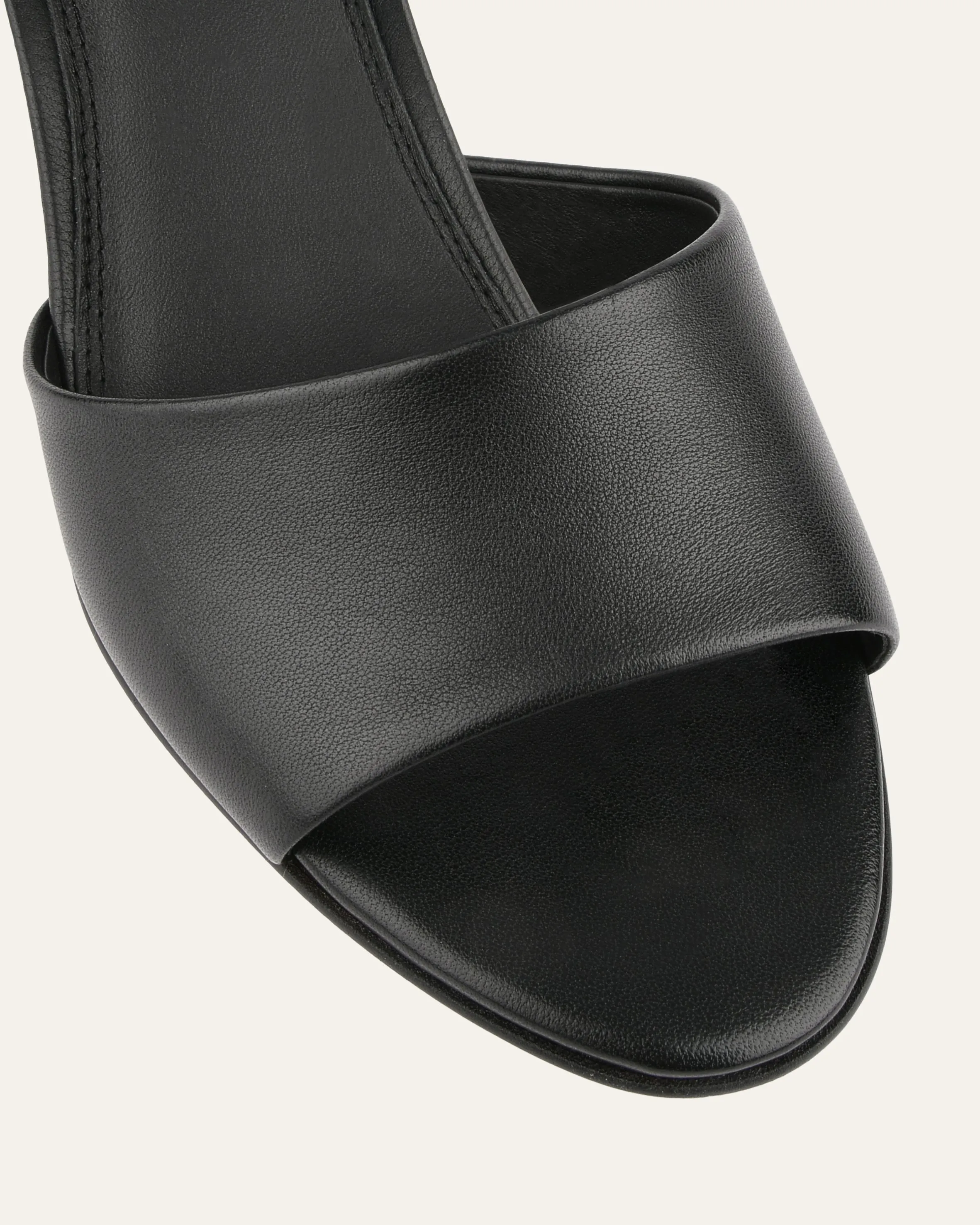 TANYA MID HEEL SANDALS BLACK LEATHER Jo Mercer