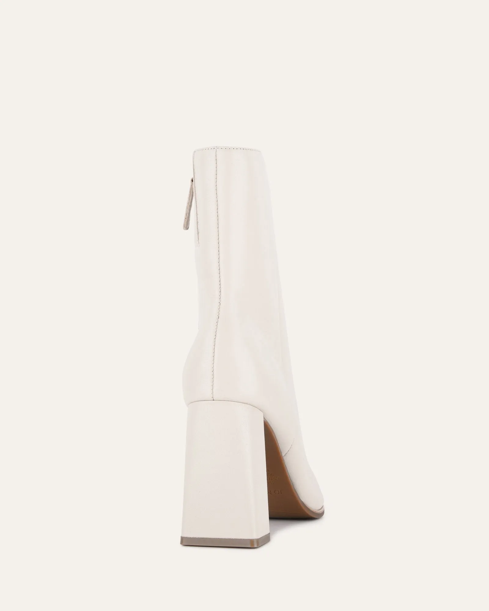 TATIANA HIGH ANKLE BOOTS OFF WHITE LEATHER Jo Mercer