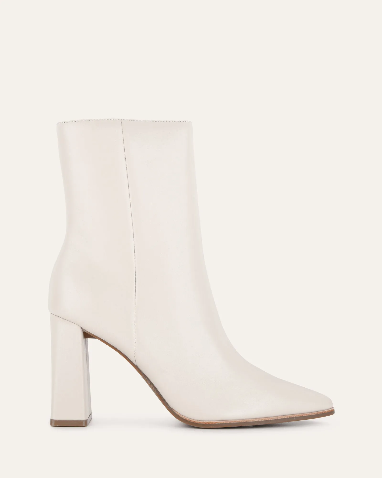 TATIANA HIGH ANKLE BOOTS OFF WHITE LEATHER Jo Mercer