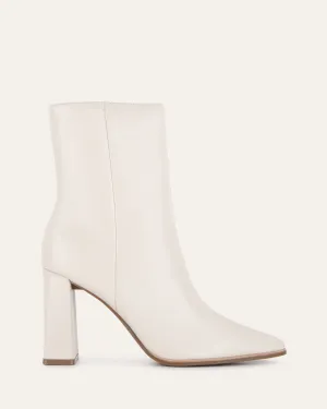 TATIANA HIGH ANKLE BOOTS OFF WHITE LEATHER Jo Mercer