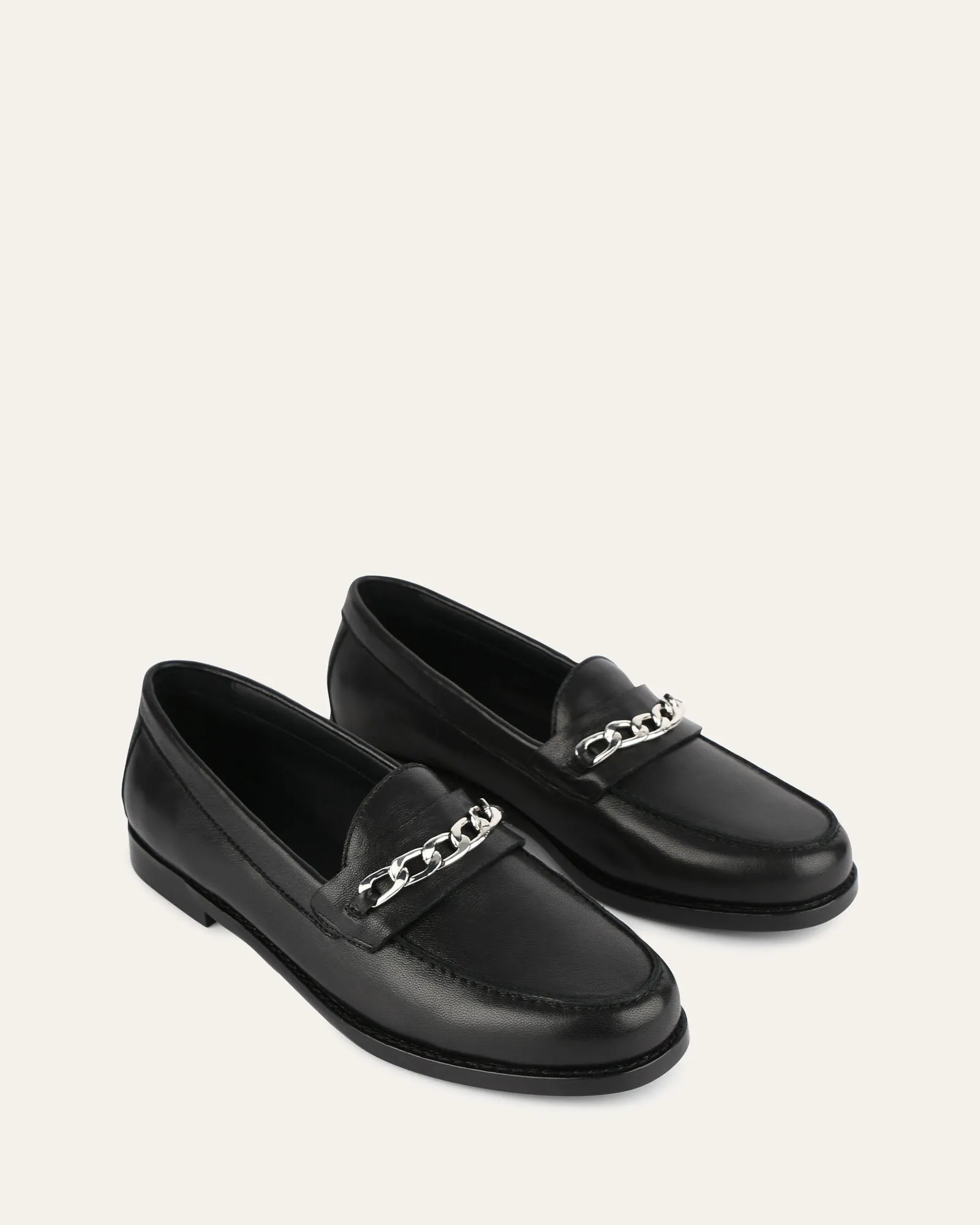 THEA LOAFERS BLACK LEATHER Jo Mercer