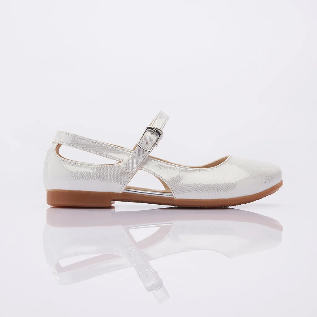 Toddler White Cut-Out Flats