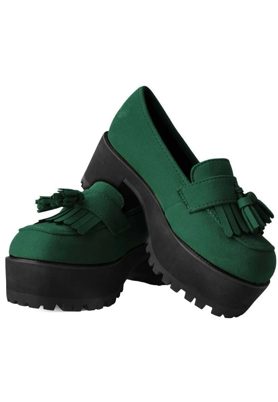 T.U.K. - Tassel Loafer Cedar Green Suede - Heels