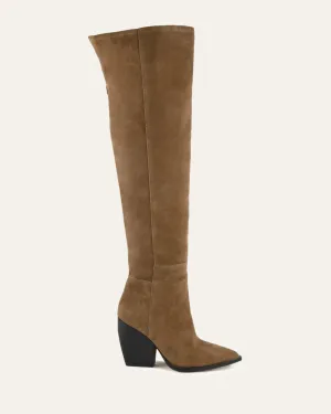 UMA OVER THE KNEE BOOTS BARK SUEDE Jo Mercer