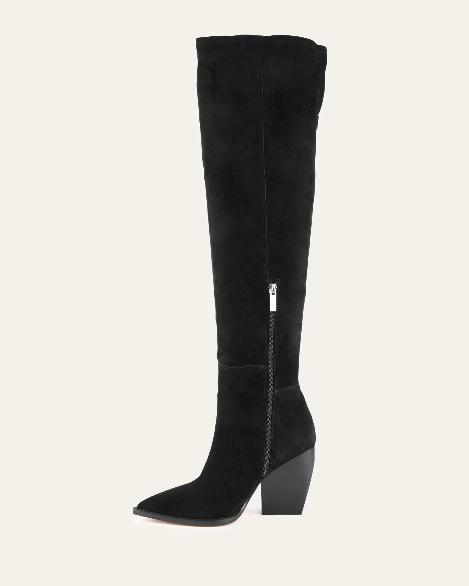 UMA OVER THE KNEE BOOTS BLACK SUEDE Jo Mercer