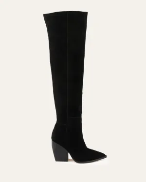 UMA OVER THE KNEE BOOTS BLACK SUEDE Jo Mercer