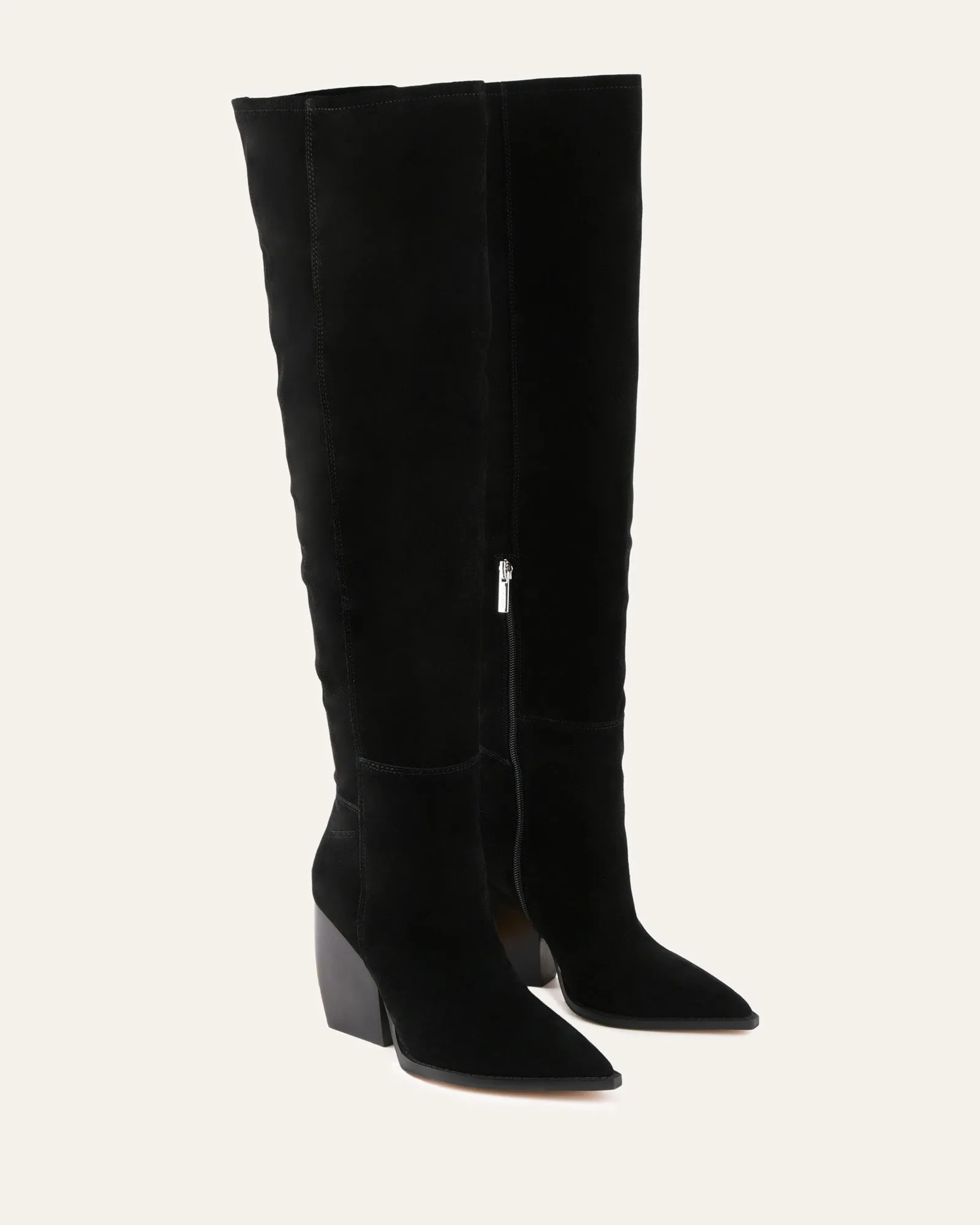 UMA OVER THE KNEE BOOTS BLACK SUEDE Jo Mercer
