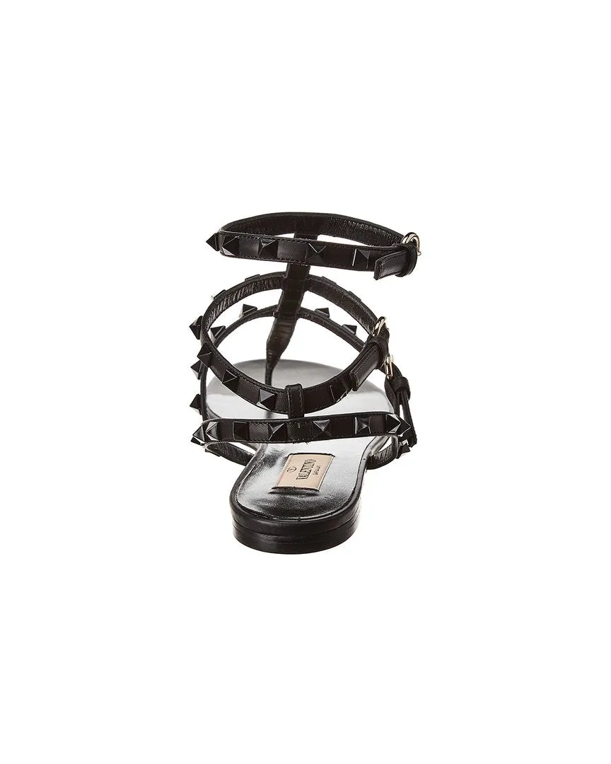 Valentino Rockstud Caged Leather Ankle Strap Sandal