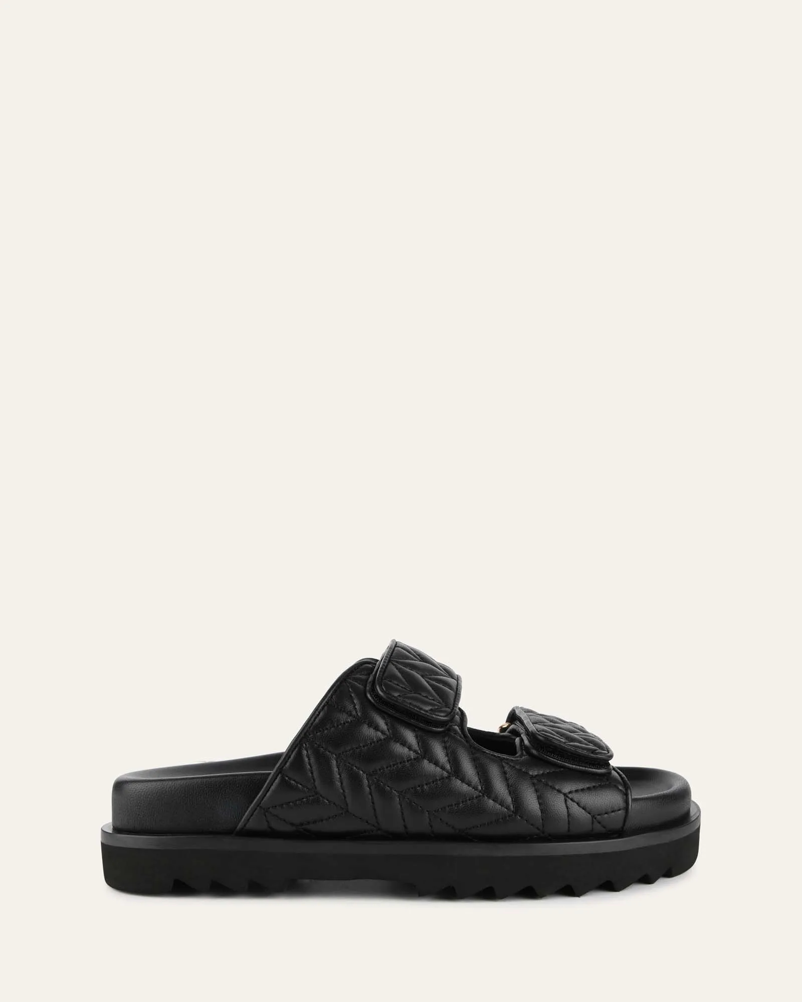 VERITY FLAT SANDALS BLACK LEATHER Jo Mercer
