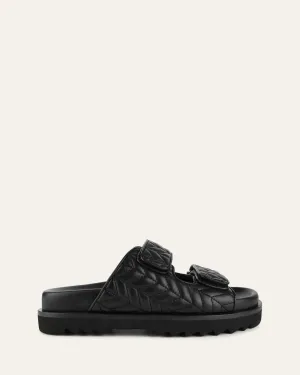 VERITY FLAT SANDALS BLACK LEATHER Jo Mercer