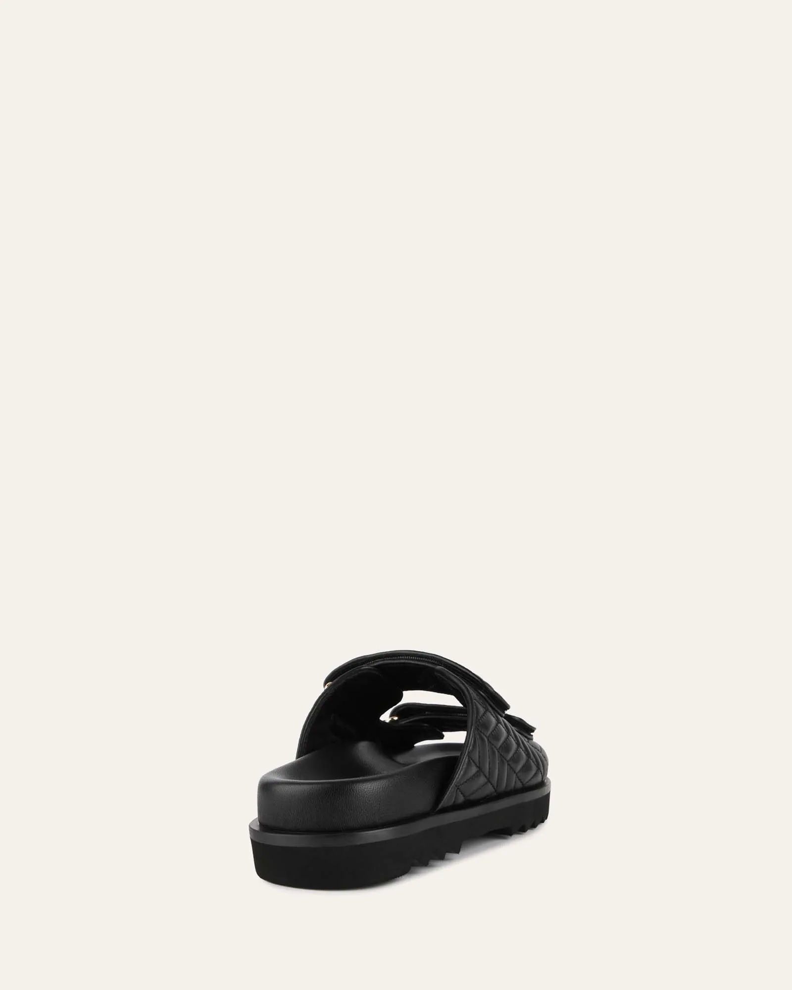 VERITY FLAT SANDALS BLACK LEATHER Jo Mercer