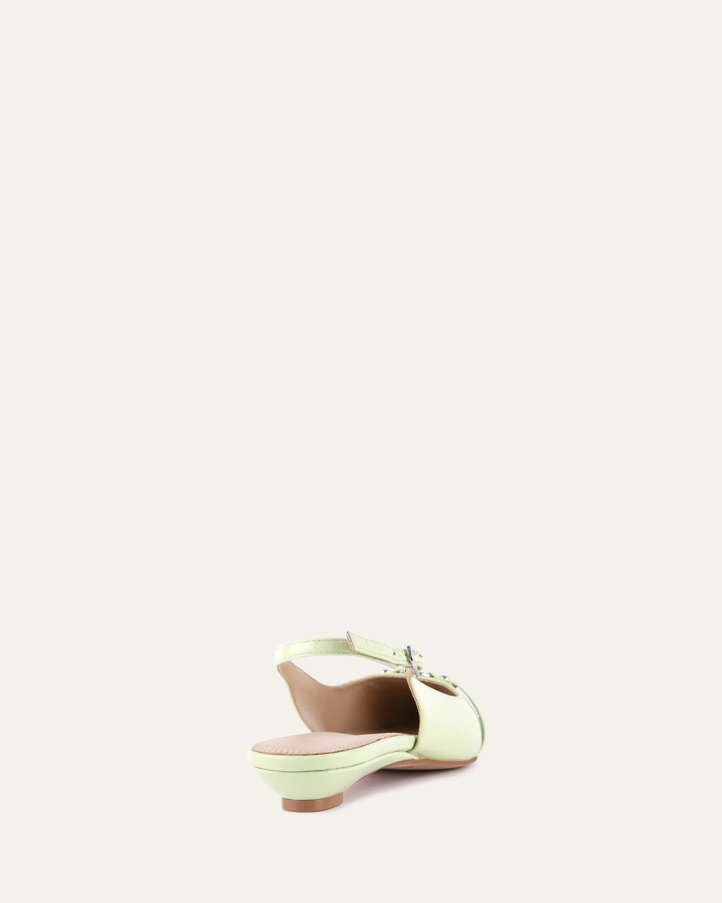 VICTORIA DRESS FLATS HONEYDEW GREEN PATENT Jo Mercer