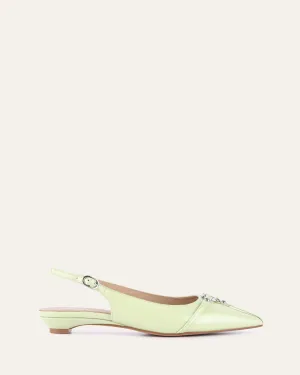 VICTORIA DRESS FLATS HONEYDEW GREEN PATENT Jo Mercer