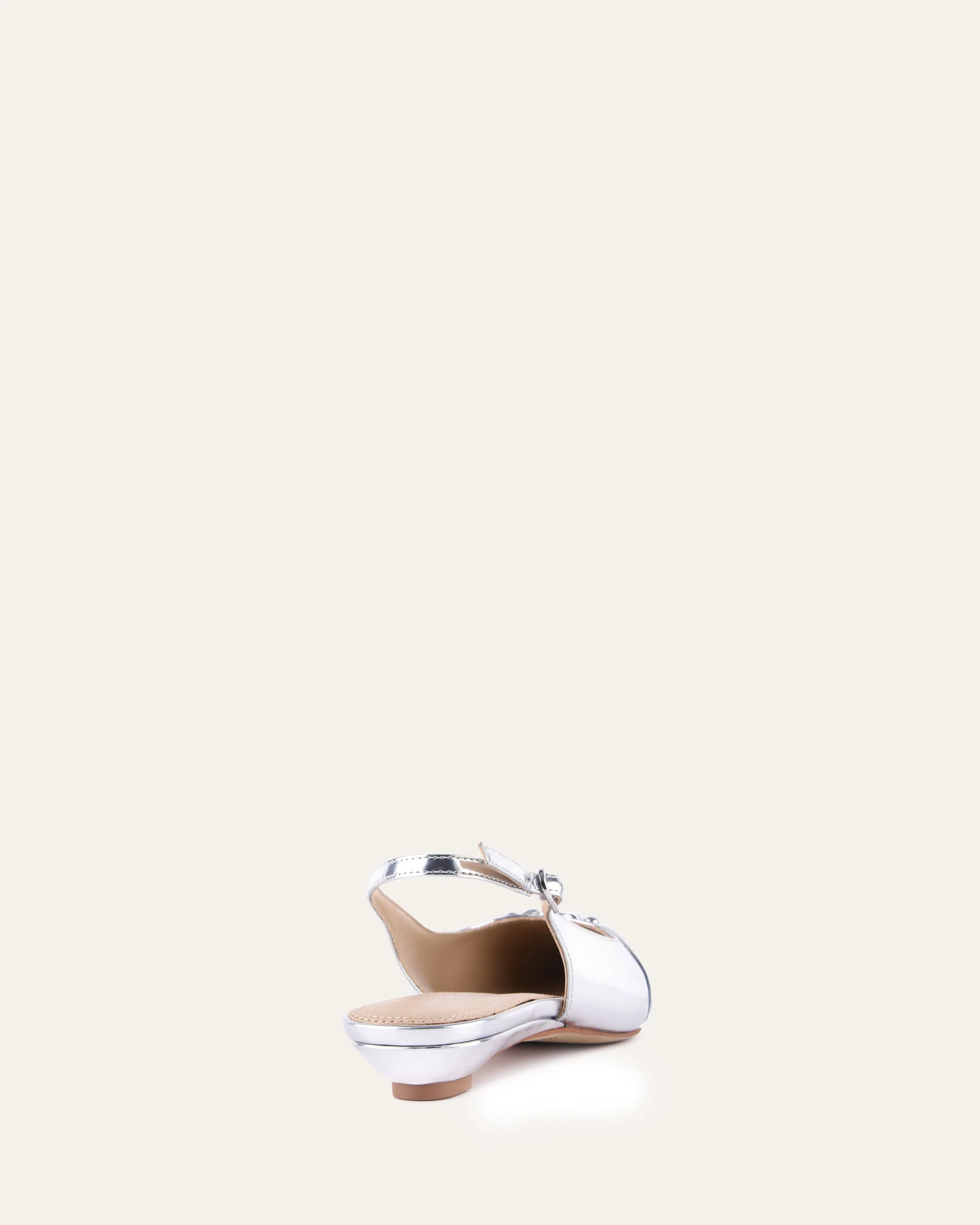 VICTORIA DRESS FLATS SILVER PATENT Jo Mercer