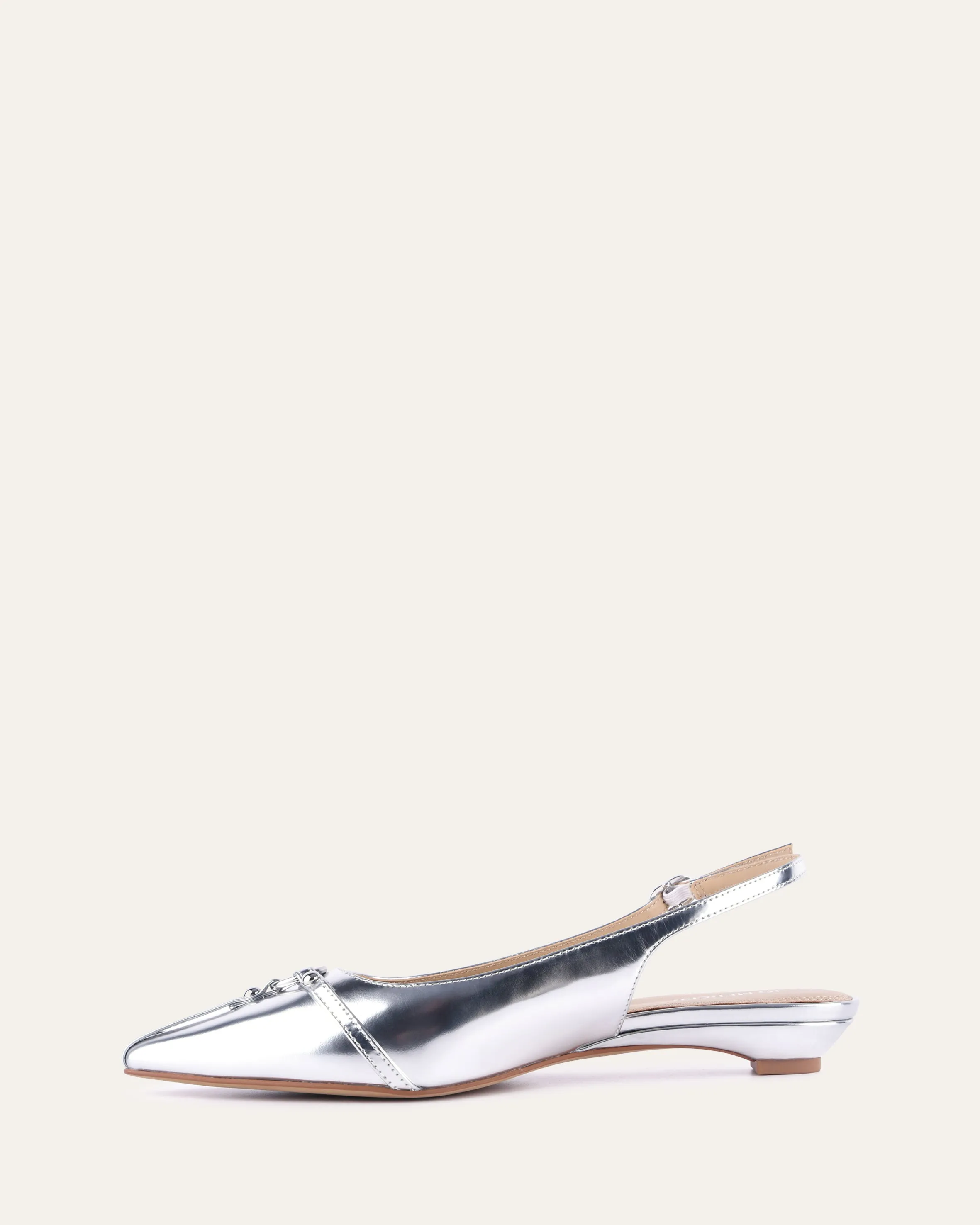 VICTORIA DRESS FLATS SILVER PATENT Jo Mercer
