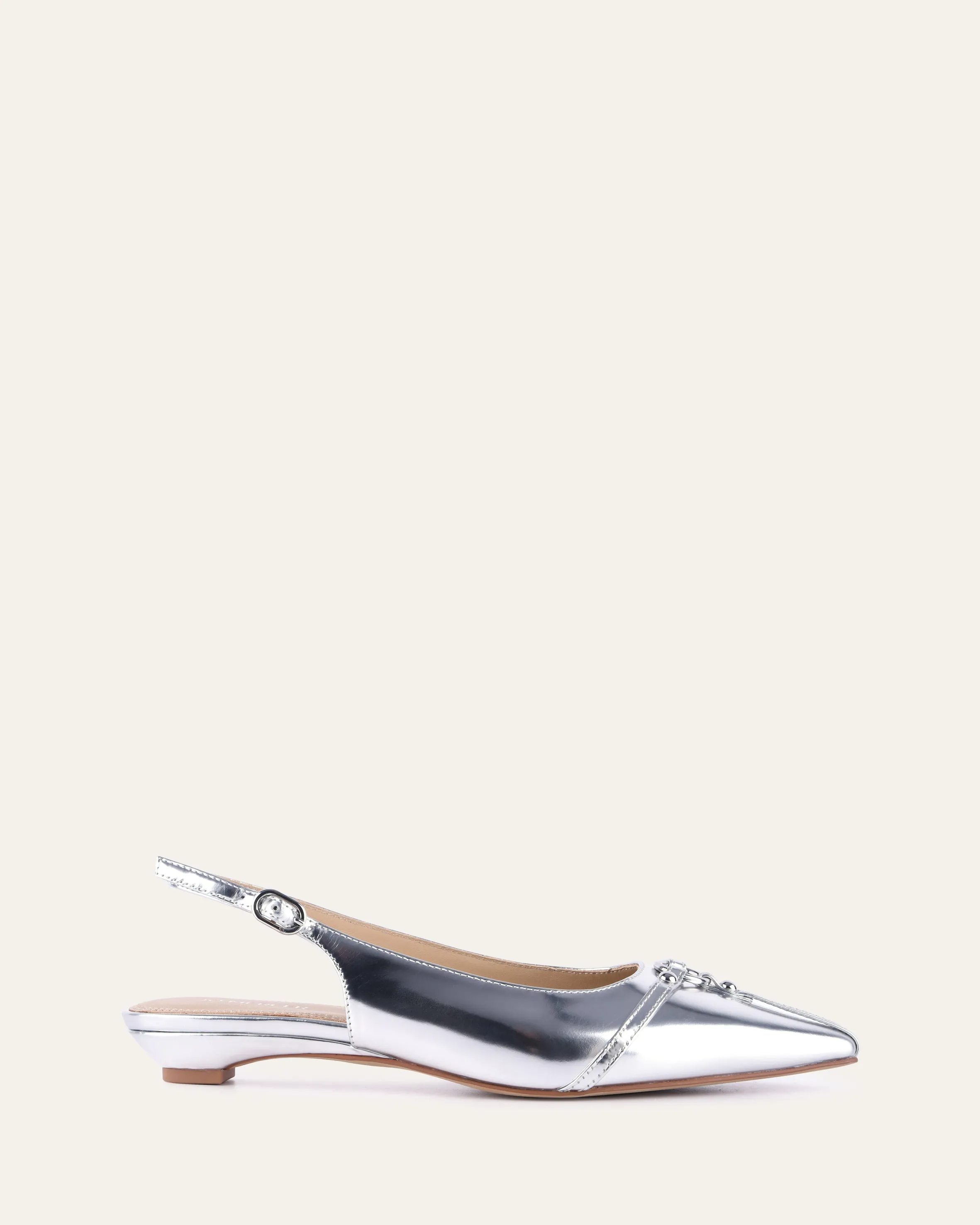 VICTORIA DRESS FLATS SILVER PATENT Jo Mercer