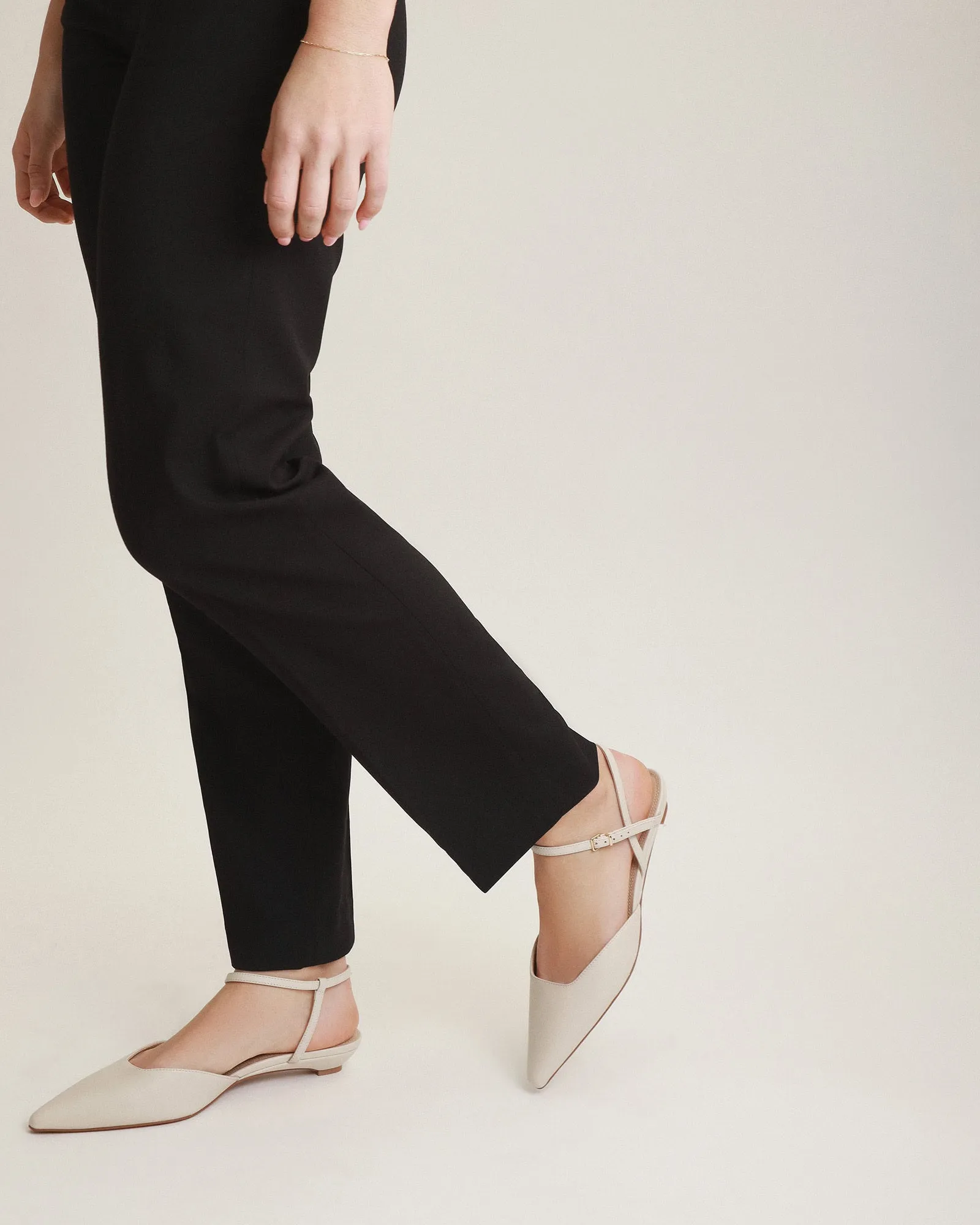 VIRGINIE DRESS FLATS OFF WHITE LEATHER Jo Mercer