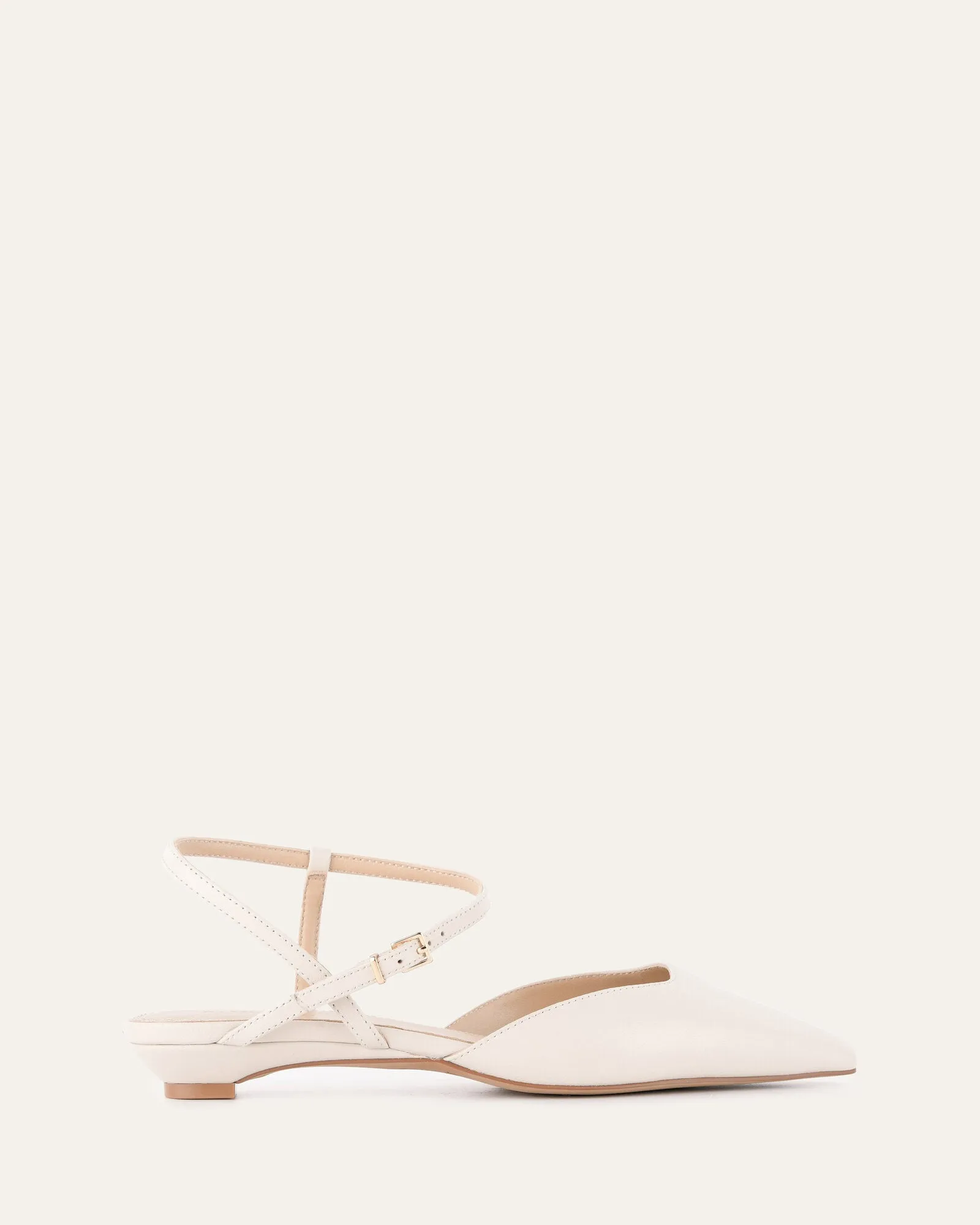 VIRGINIE DRESS FLATS OFF WHITE LEATHER Jo Mercer