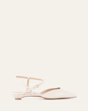 VIRGINIE DRESS FLATS OFF WHITE LEATHER Jo Mercer