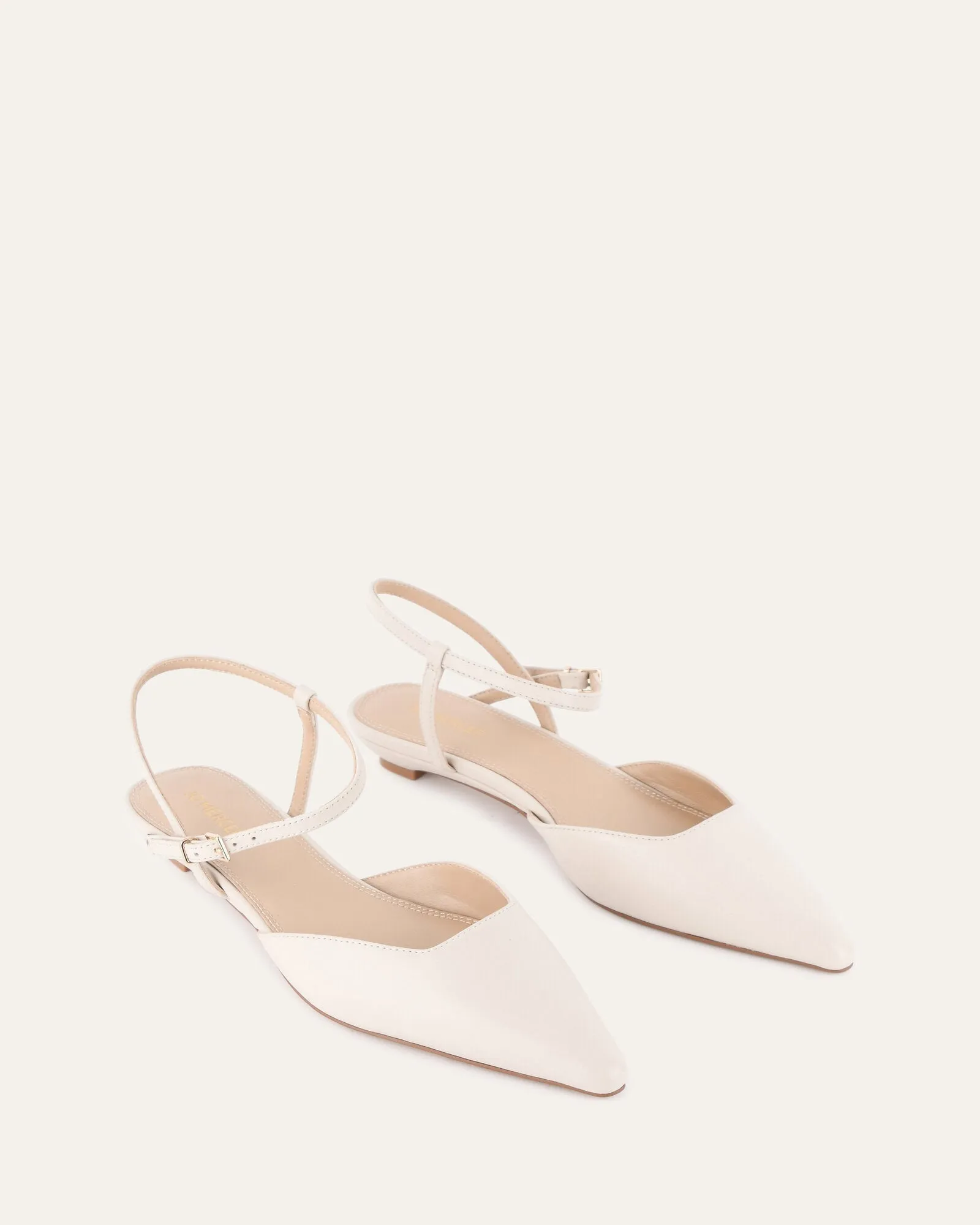 VIRGINIE DRESS FLATS OFF WHITE LEATHER Jo Mercer