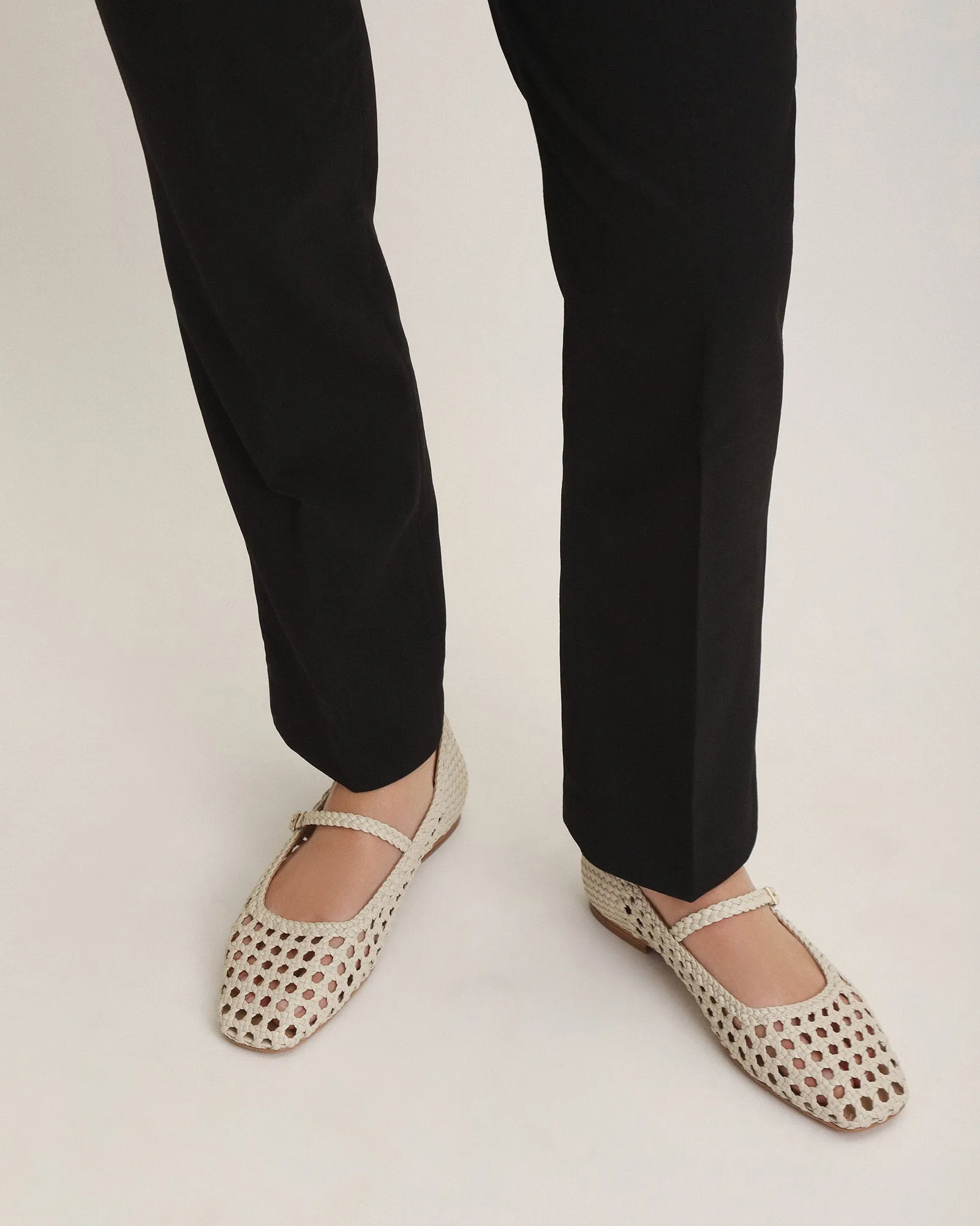 WILLIS CASUAL FLATS OFF WHITE LEATHER Jo Mercer