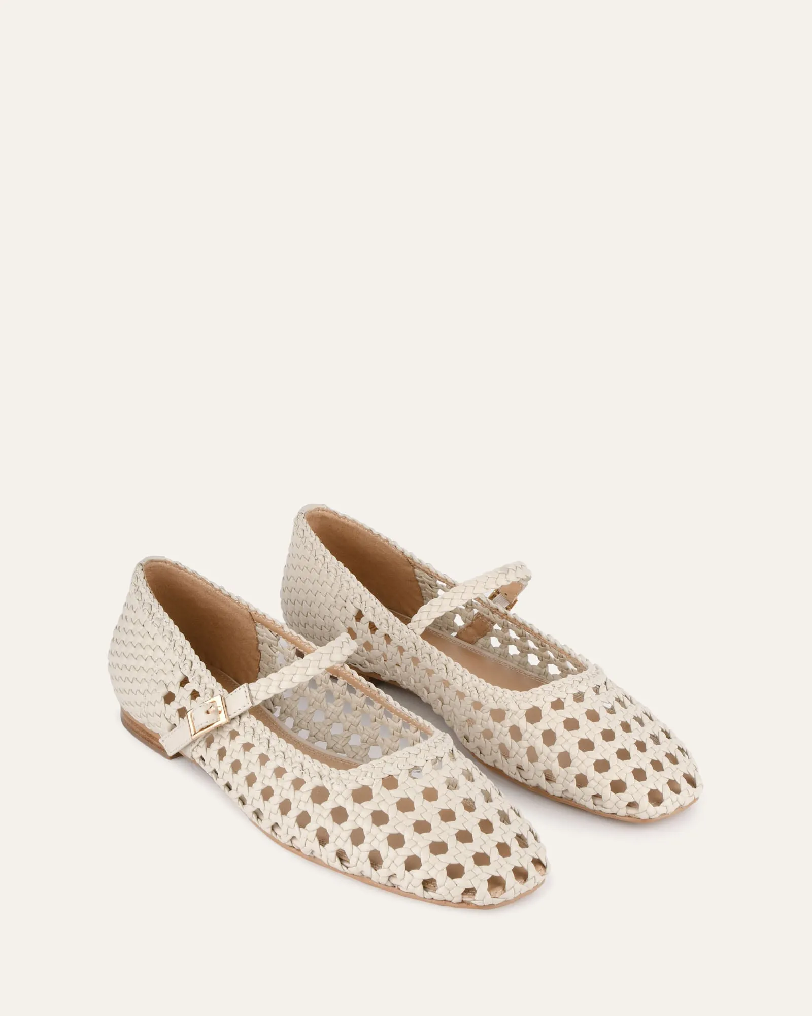 WILLIS CASUAL FLATS OFF WHITE LEATHER Jo Mercer