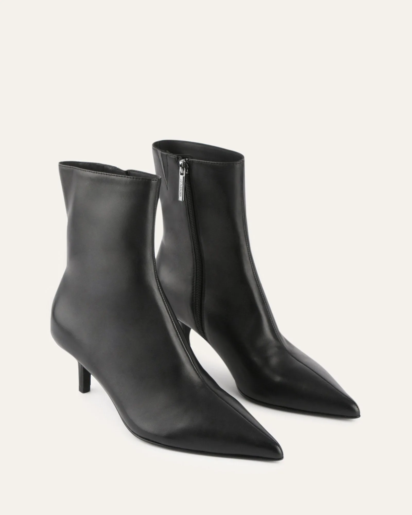 WINNIE MID ANKLE BOOTS BLACK LEATHER Jo Mercer