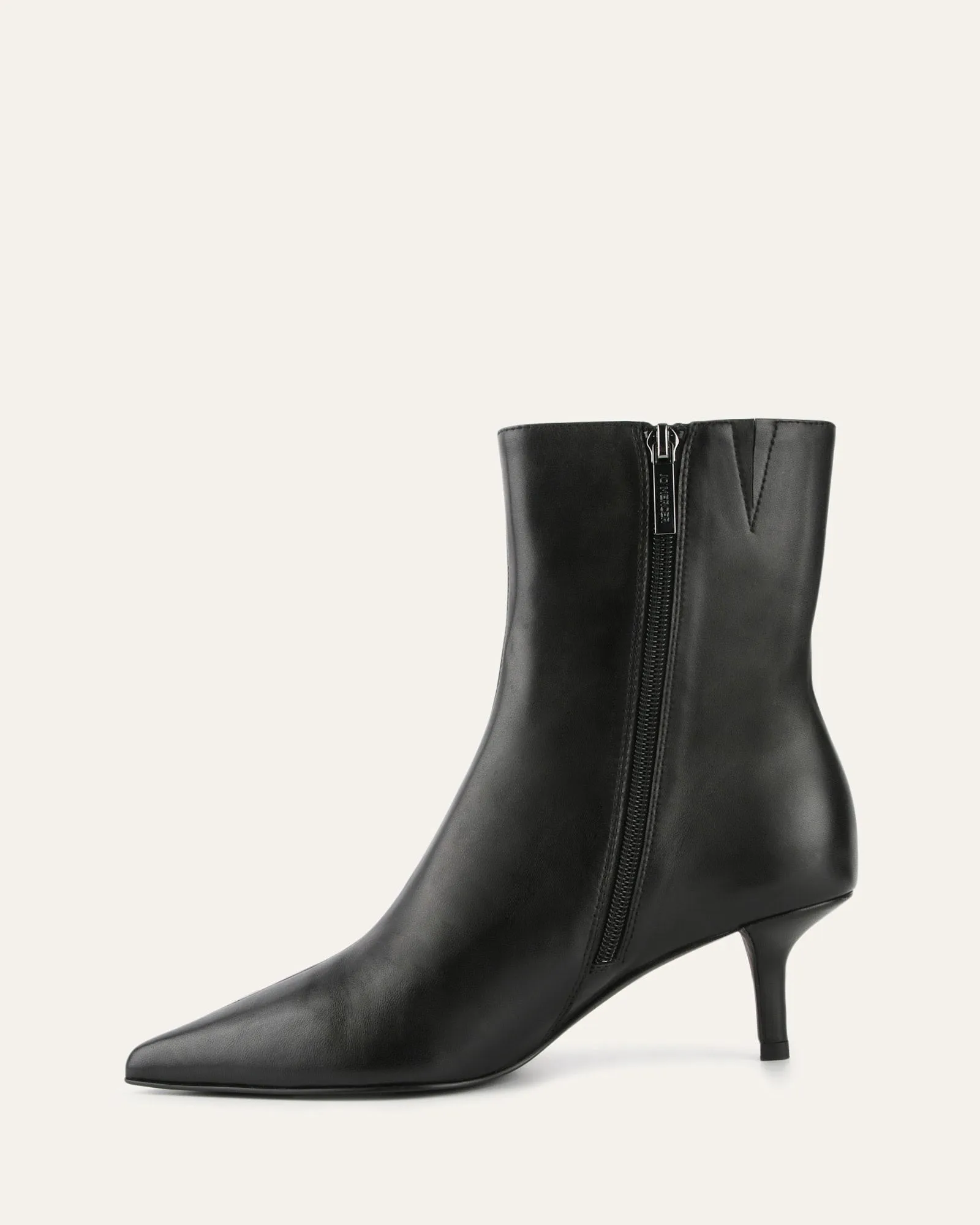 WINNIE MID ANKLE BOOTS BLACK LEATHER Jo Mercer