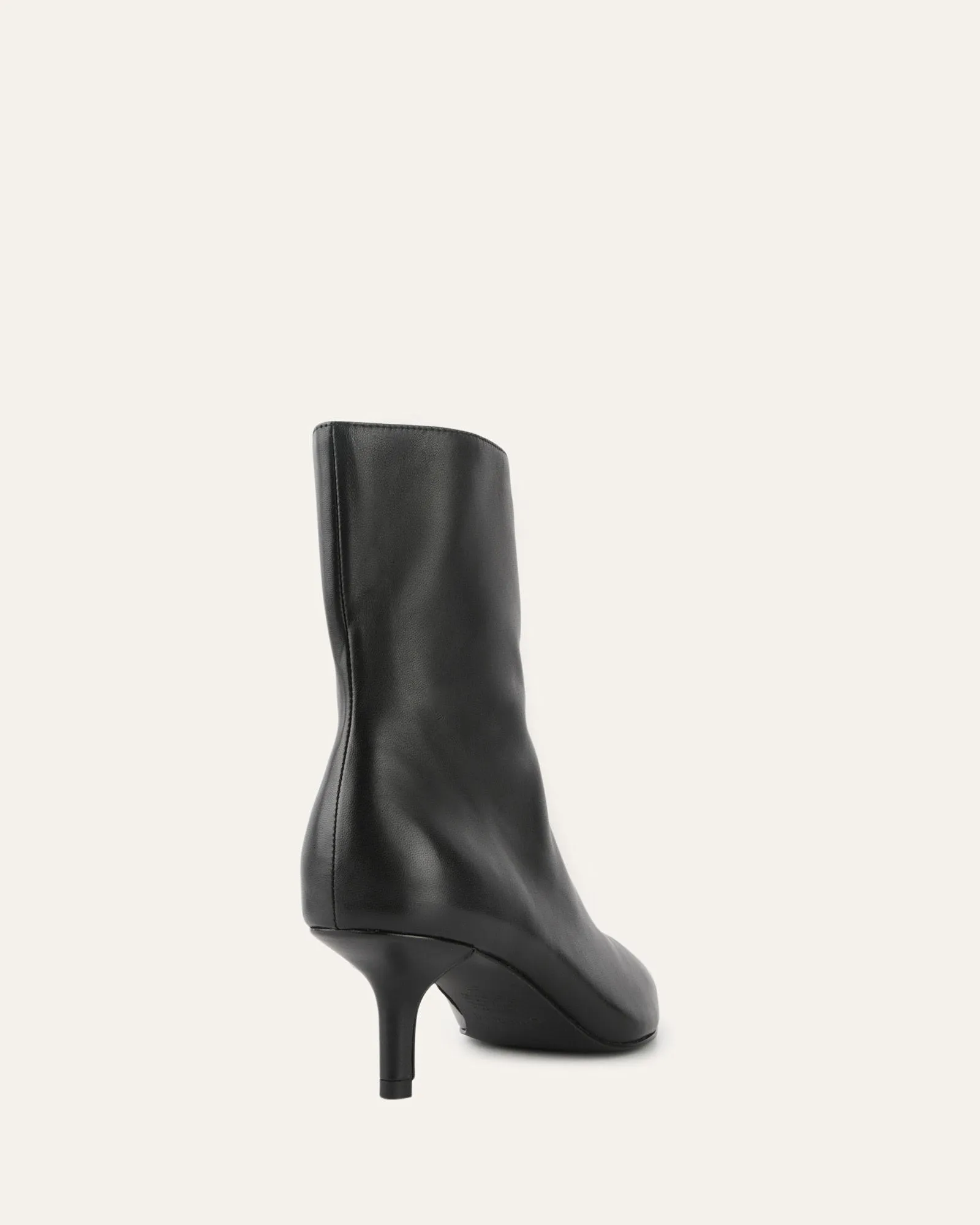 WINNIE MID ANKLE BOOTS BLACK LEATHER Jo Mercer