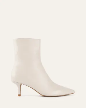 WINNIE MID ANKLE BOOTS OFF WHITE LEATHER Jo Mercer