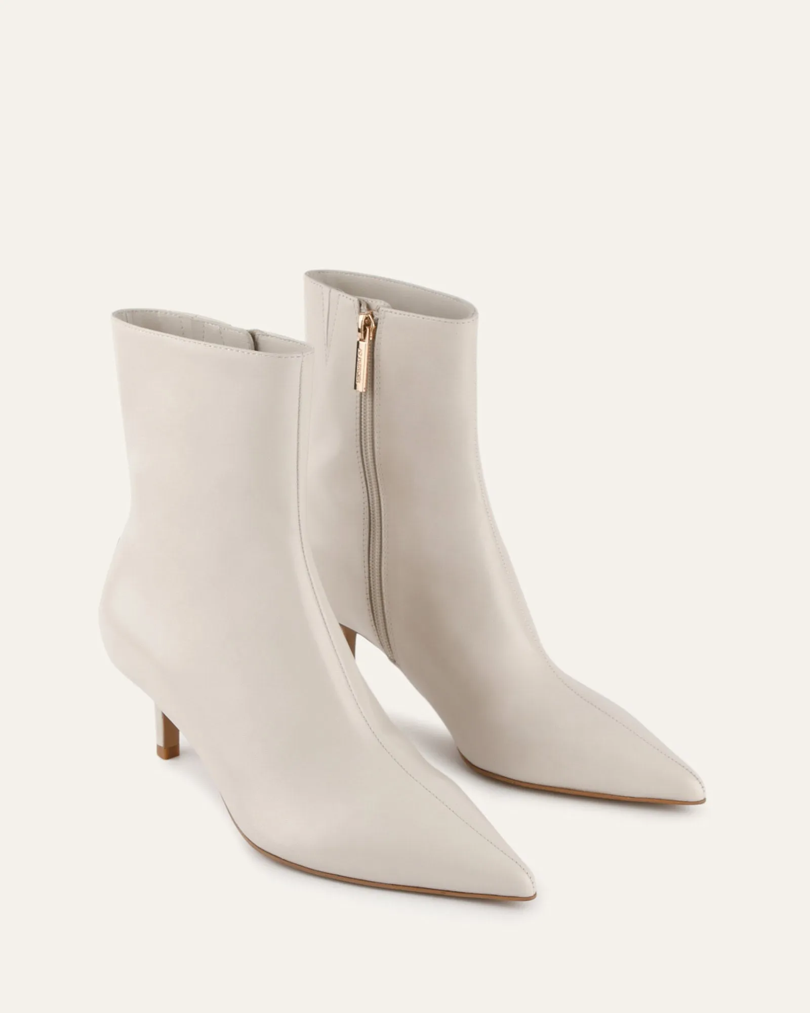 WINNIE MID ANKLE BOOTS OFF WHITE LEATHER Jo Mercer