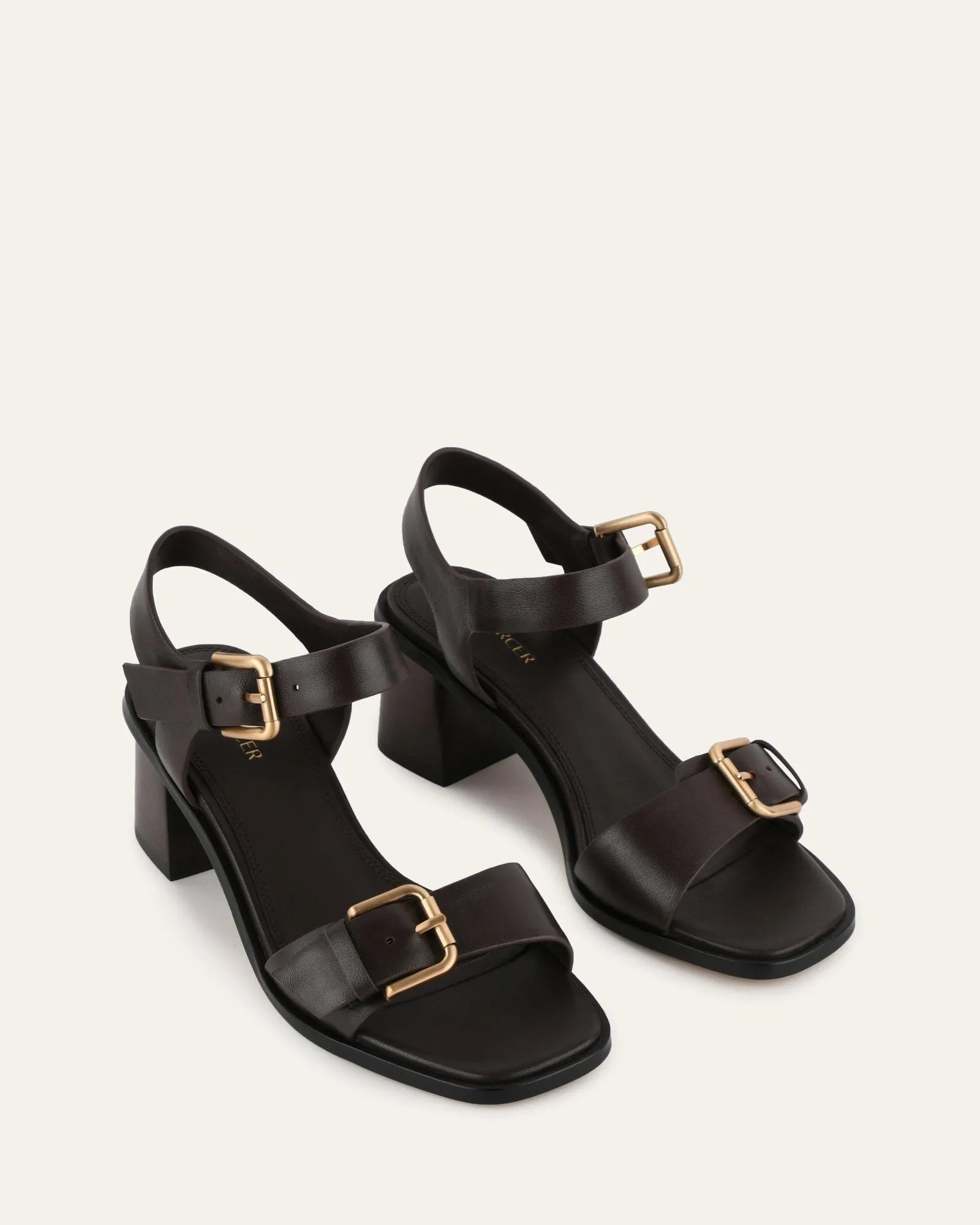 WINONA MID HEEL SANDALS CACAO LEATHER Jo Mercer