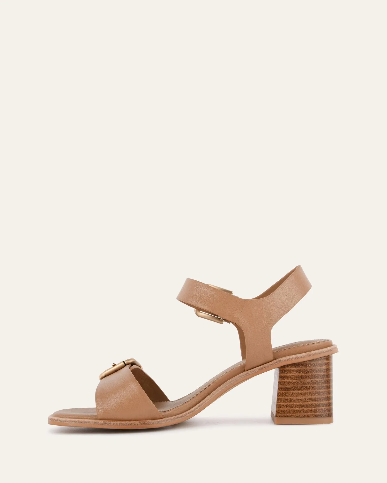 WINONA MID HEEL SANDALS TAN LEATHER Jo Mercer