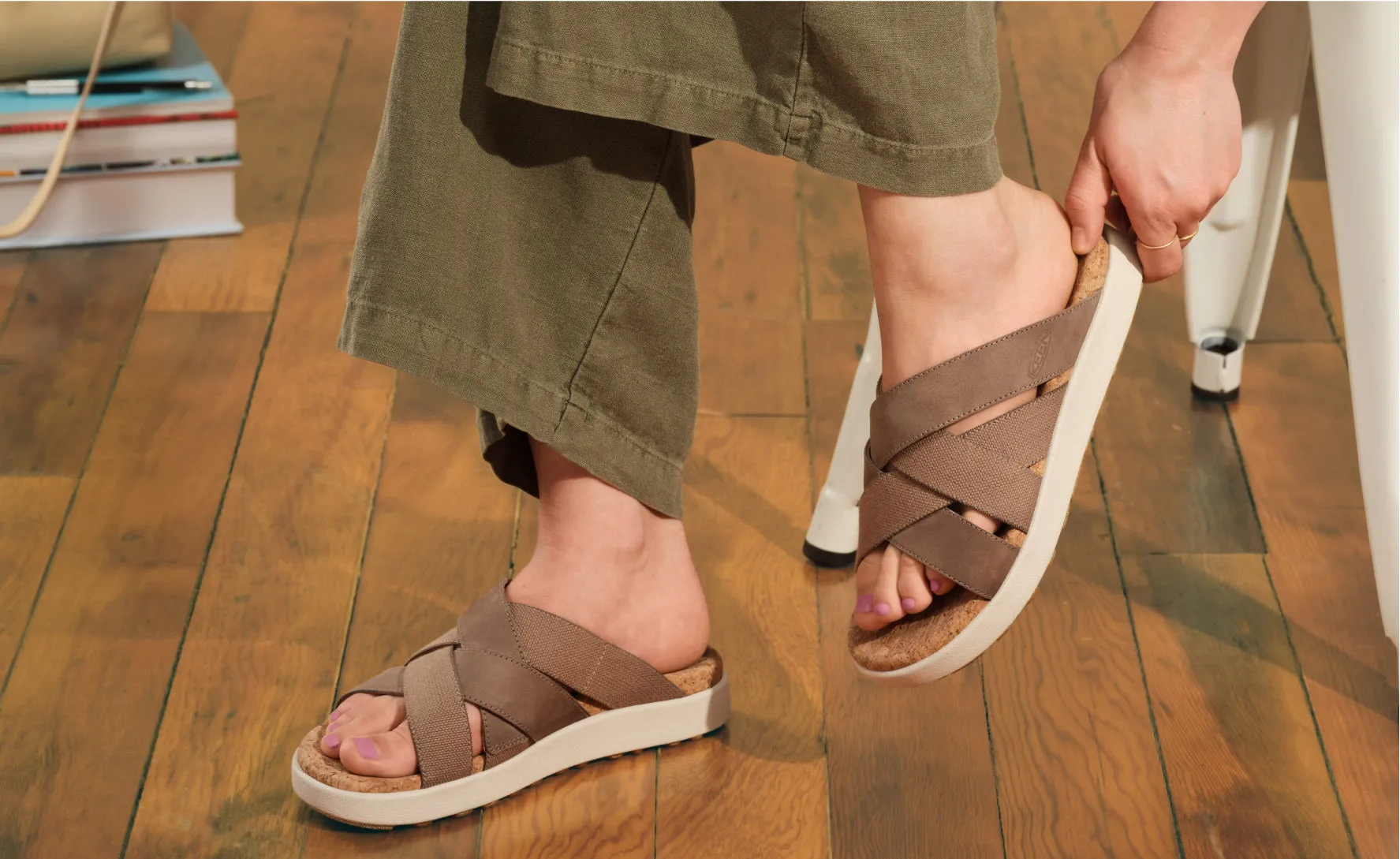 Women's Elle Mixed Slide  |  Brindle/Birch KEEN