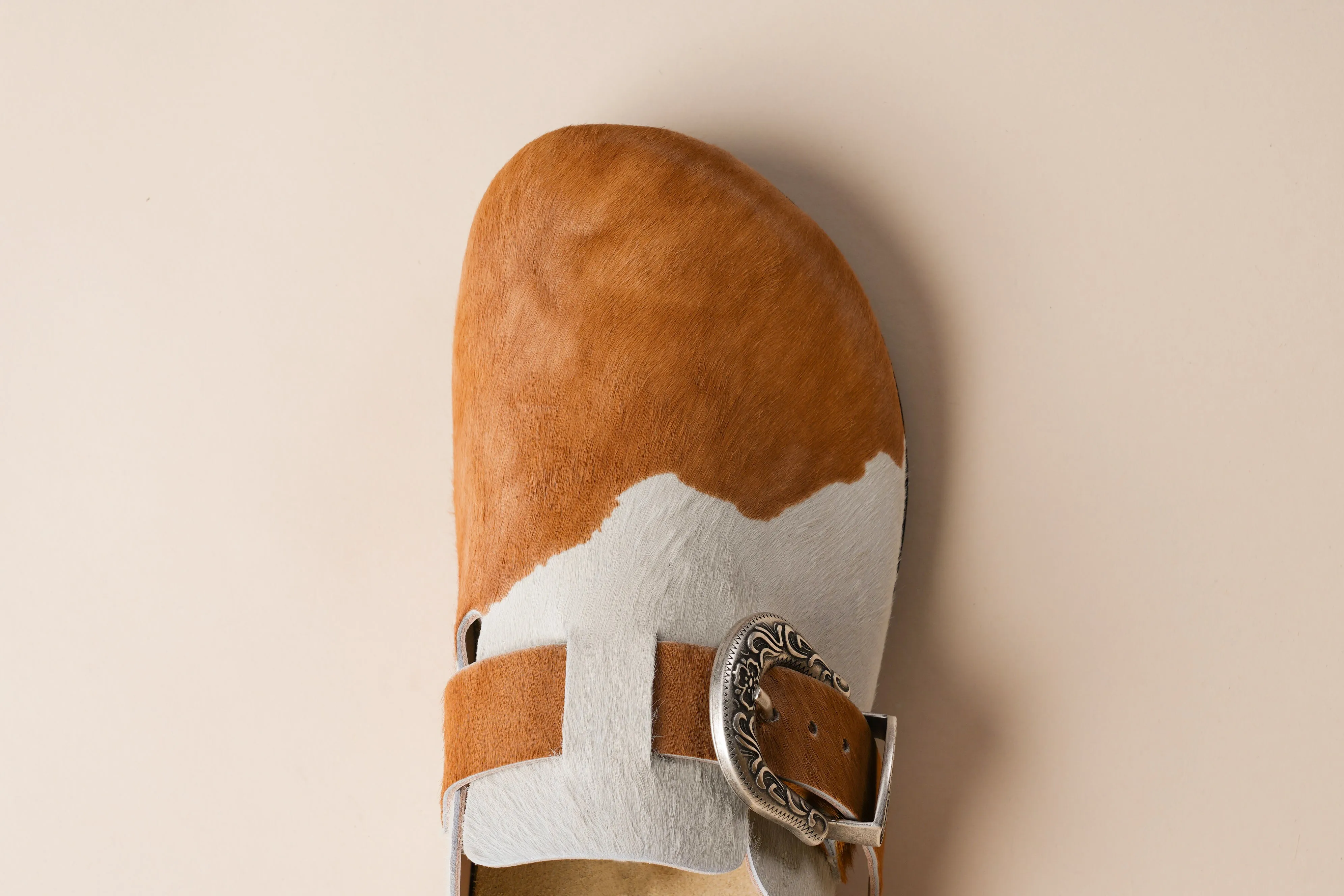 Women's Greg Shoe in Brown Cow Brother Vellies