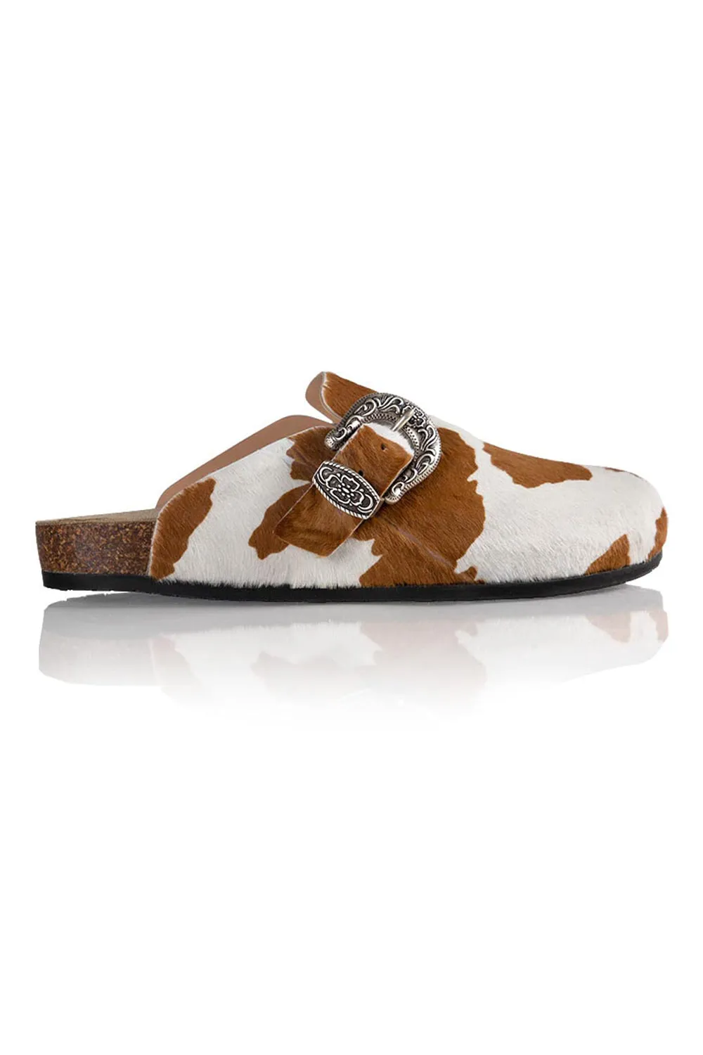 Women's Greg Shoe in Brown Cow Brother Vellies