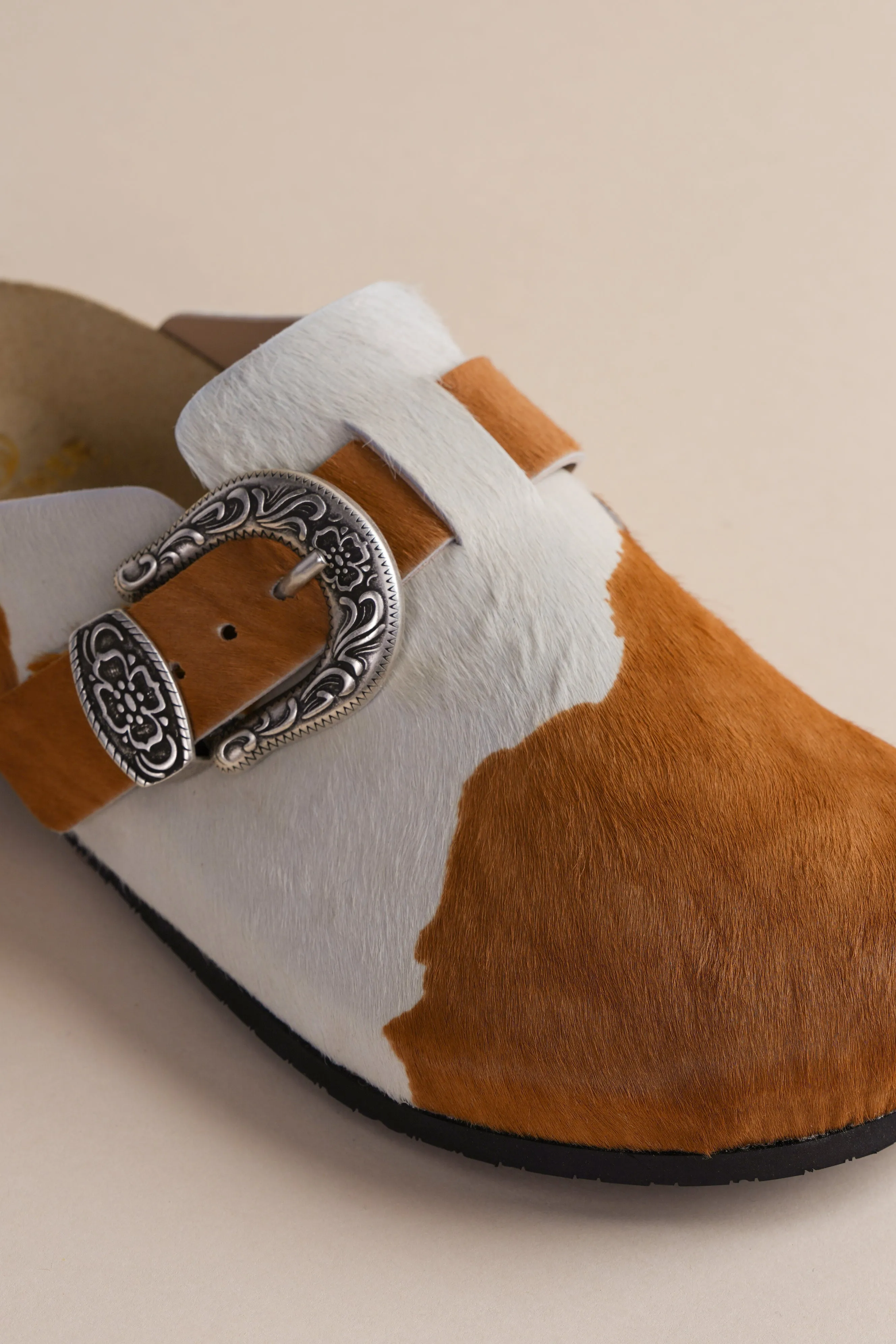 Women's Greg Shoe in Brown Cow Brother Vellies