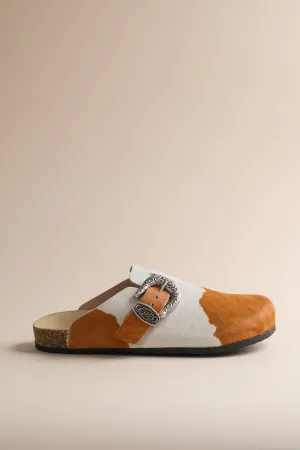 Women's Greg Shoe in Brown Cow Brother Vellies