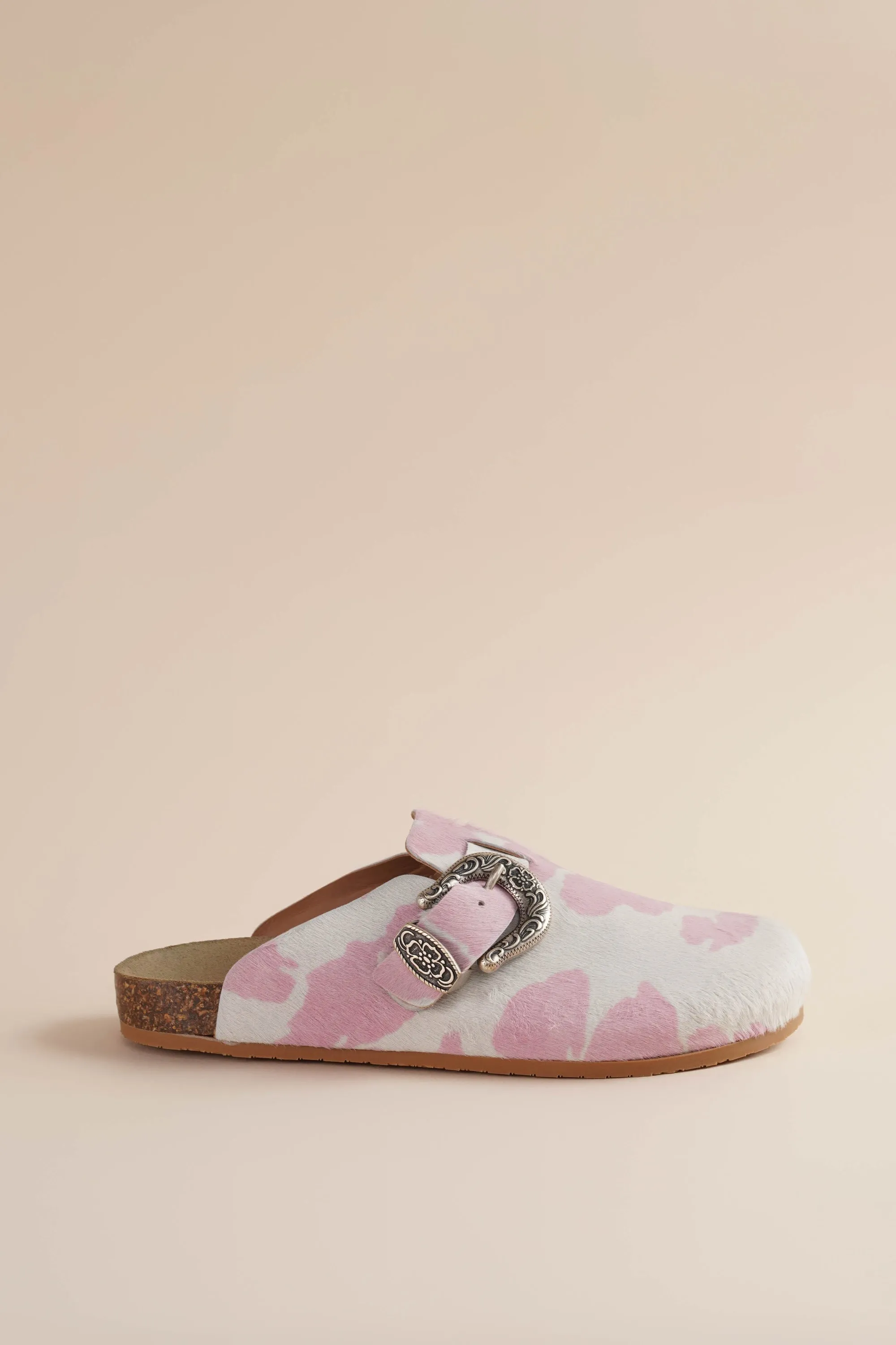 Women's Greg Shoe in Strawberry Cow Brother Vellies