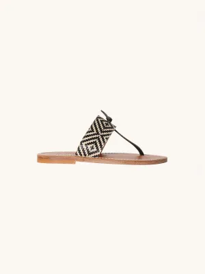 Woven Wouri Sandal in Noir