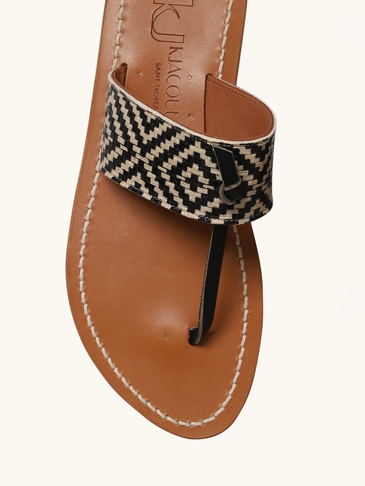 Woven Wouri Sandal in Noir