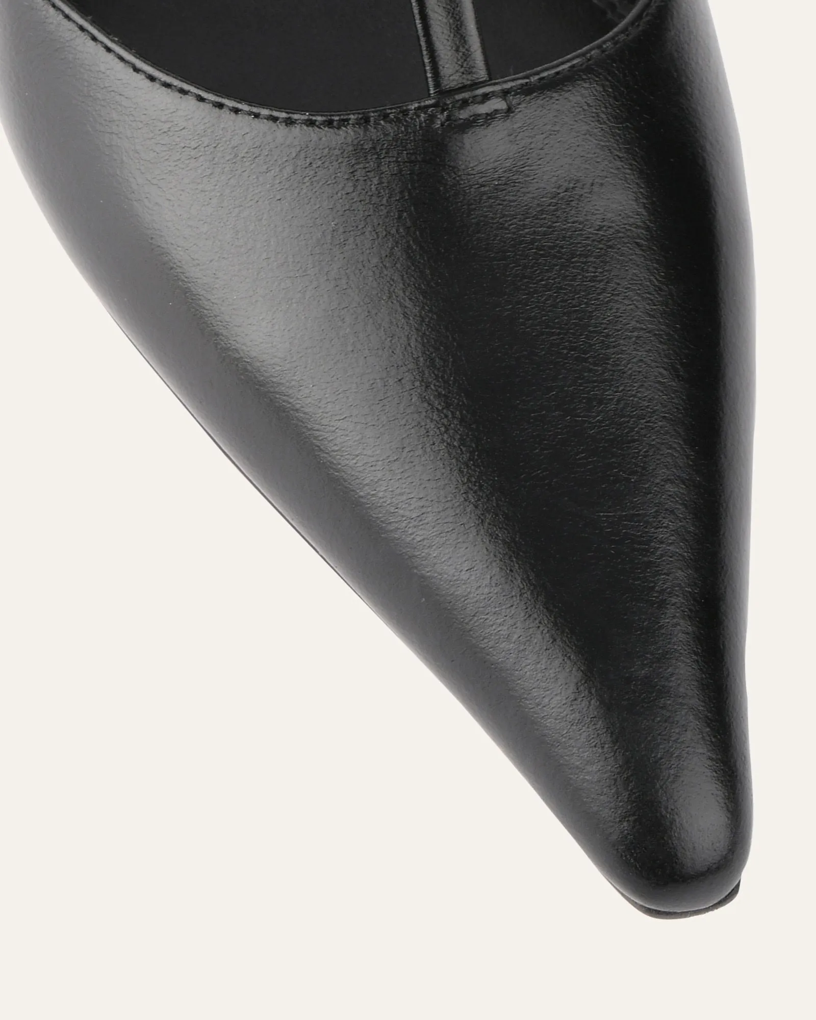 YULA MID HEELS BLACK LEATHER Jo Mercer