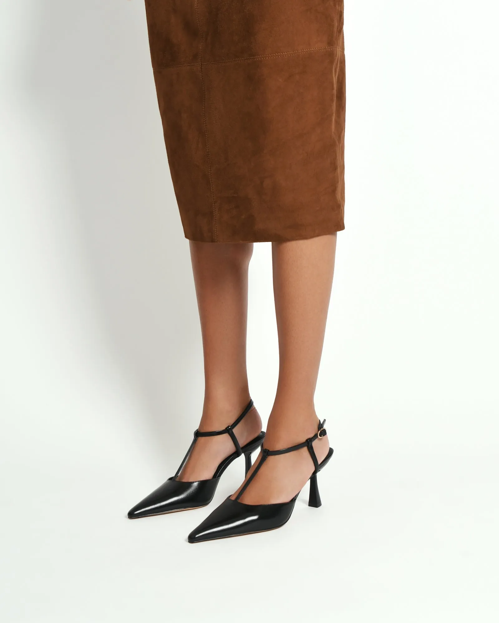 YULA MID HEELS BLACK LEATHER Jo Mercer