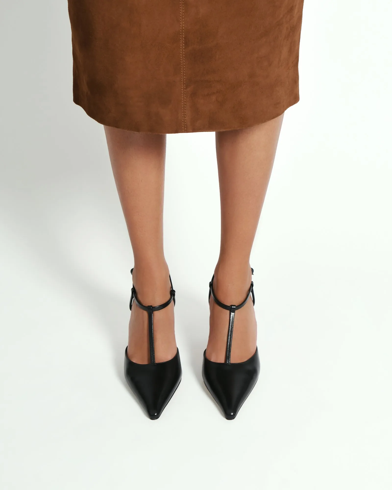 YULA MID HEELS BLACK LEATHER Jo Mercer