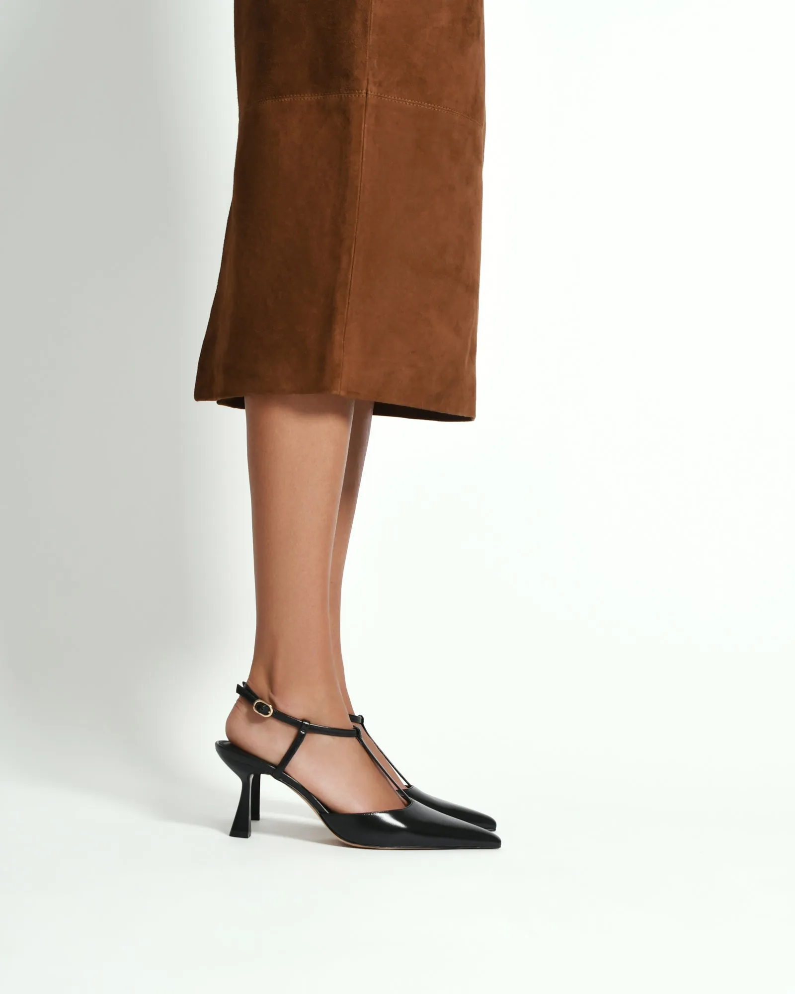 YULA MID HEELS BLACK LEATHER Jo Mercer