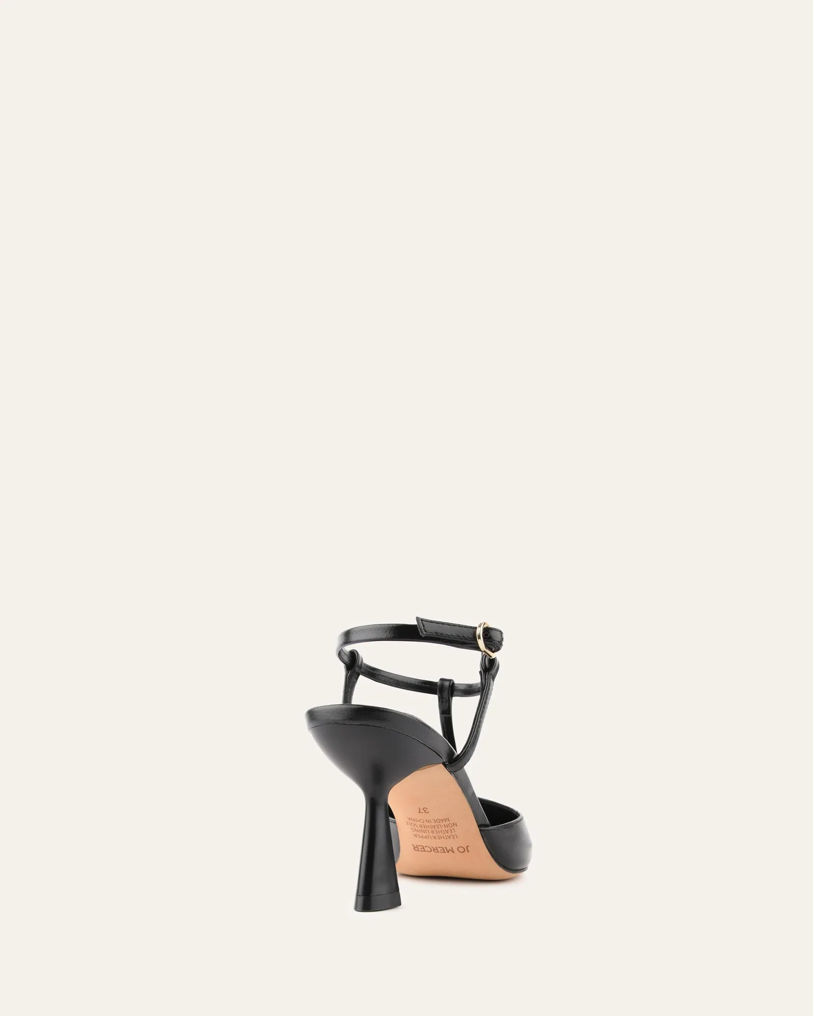 YULA MID HEELS BLACK LEATHER Jo Mercer