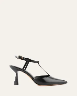 YULA MID HEELS BLACK LEATHER Jo Mercer