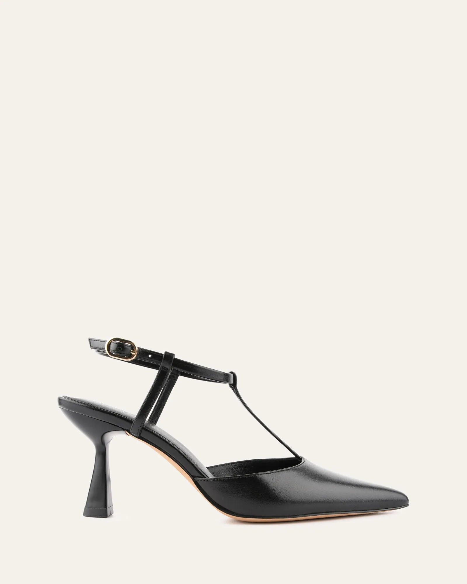 YULA MID HEELS BLACK LEATHER Jo Mercer