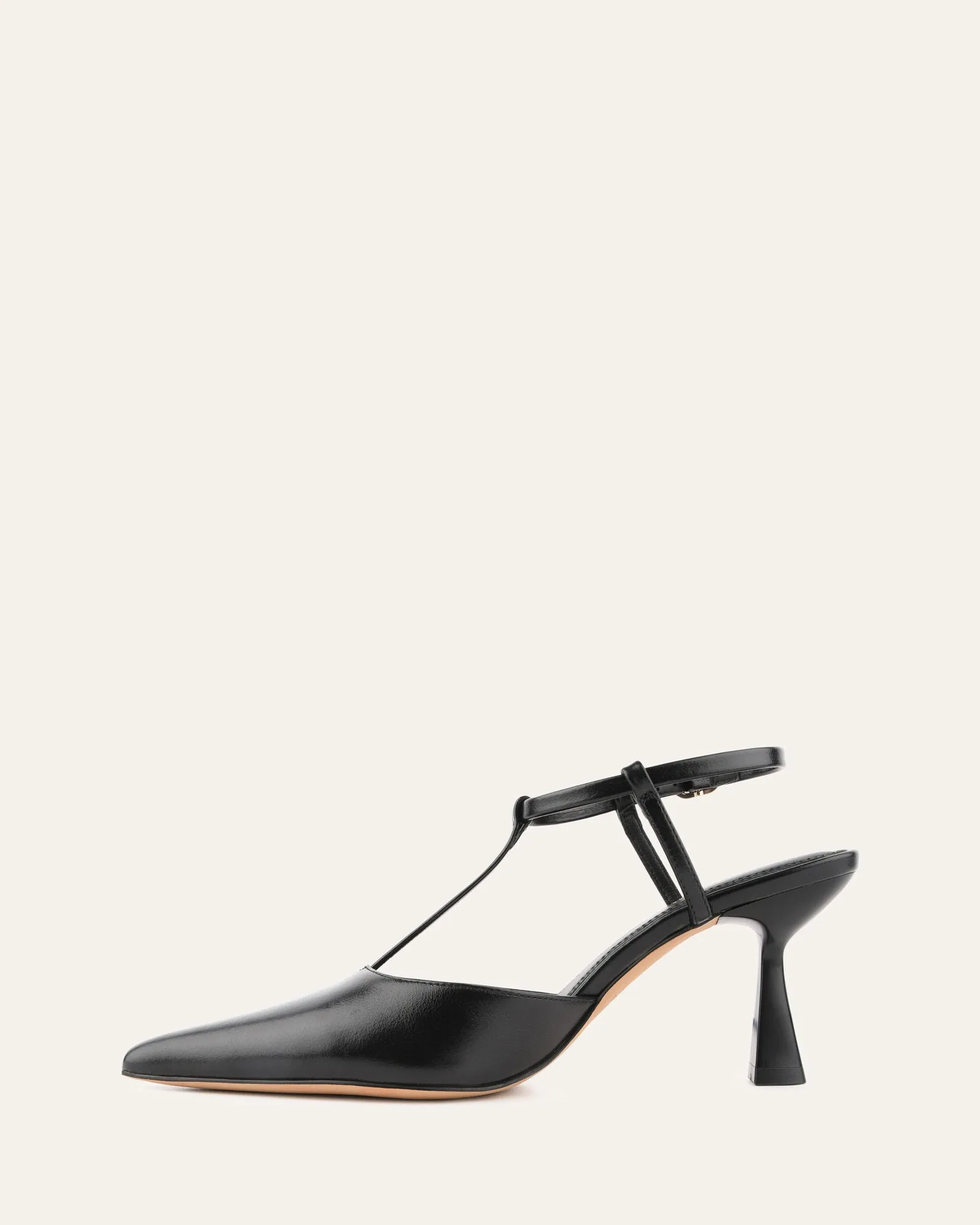 YULA MID HEELS BLACK LEATHER Jo Mercer