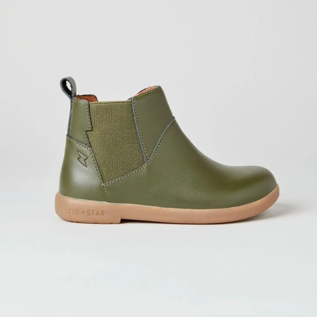 Zig   Star: Rockit Khaki Leather Boot